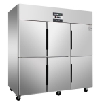 绿零六门冷冻柜SBC-1.6L6FD 风冷无霜冰箱 不锈钢六门冰柜