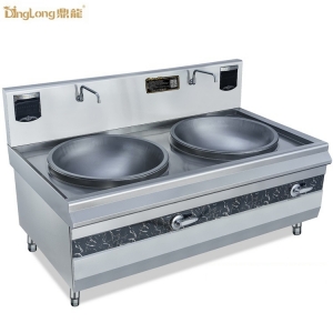 鼎龙双头大锅炒电磁炉DLB-20KW*2-B2/380V/201不锈钢双头大锅炒菜炉